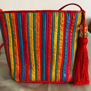 Sharif Multi Color Snake Skin leather Crossbody Bag